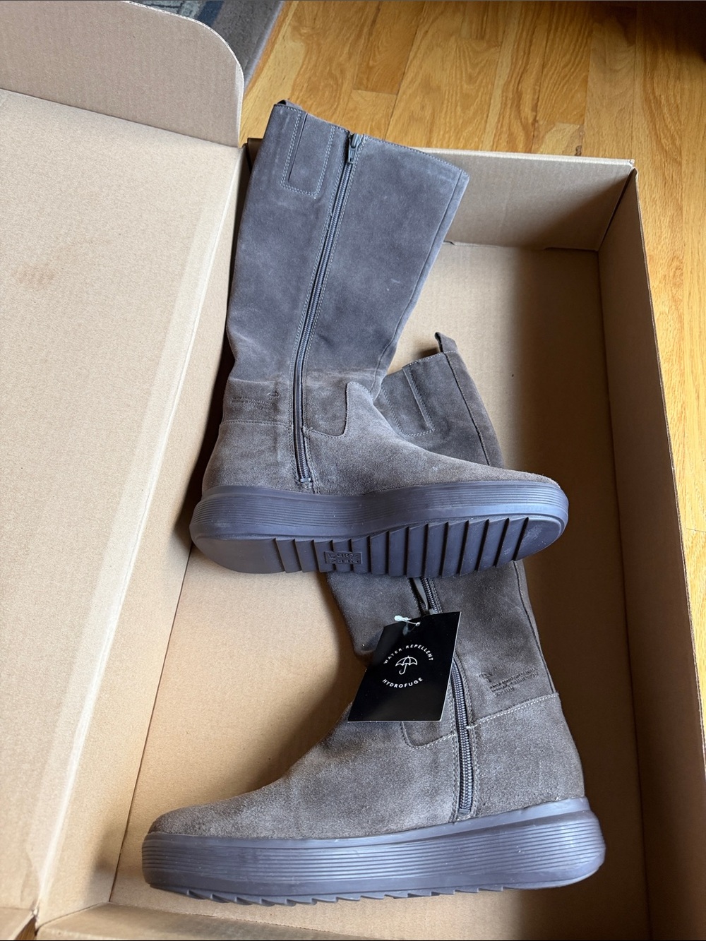 Naturalizer Women's Tall Suede Winter Boots in taupe Brown